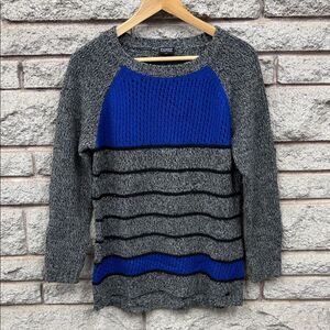Point Zero Charcoal and Cobalt Crew Neck Sweater